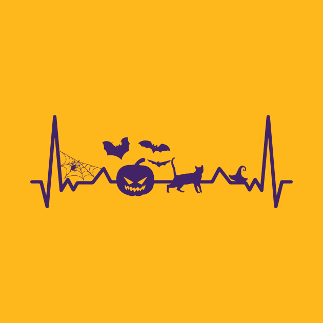 Halloween Heart Beat Halloween TShirt TeePublic