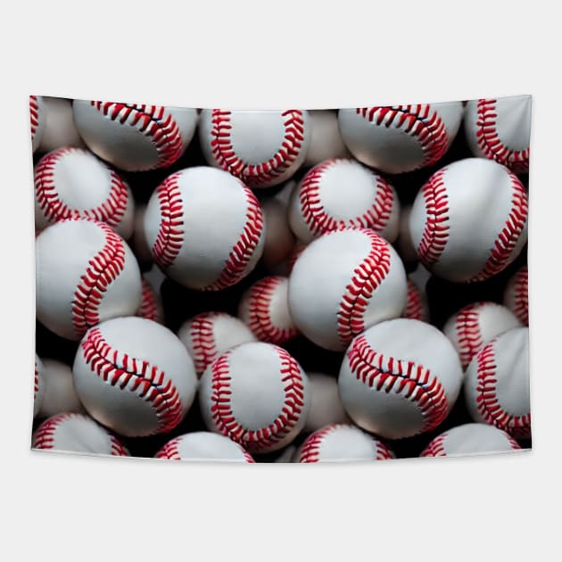 Baseball ball pattern Tapestry by Patternz