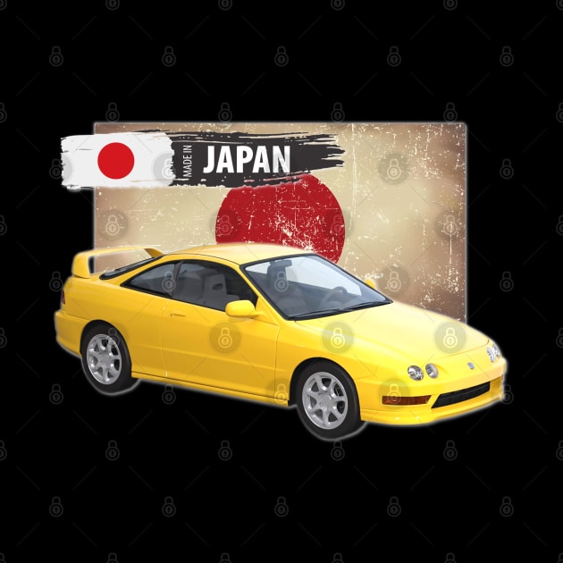 Yellow Acura Integra 1999 08 by Stickers Cars