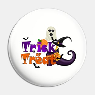 Cute Trick or Treat Graphic Haunted Witches Shoe Pin