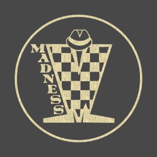 Madness Vintage Plastisol Texture Checkerboard Cream T-Shirt