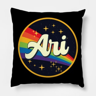 Ari // Rainbow In Space Vintage Style Pillow