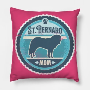 St. Bernard Mom - Distressed Saint Bernard Silhouette Pillow