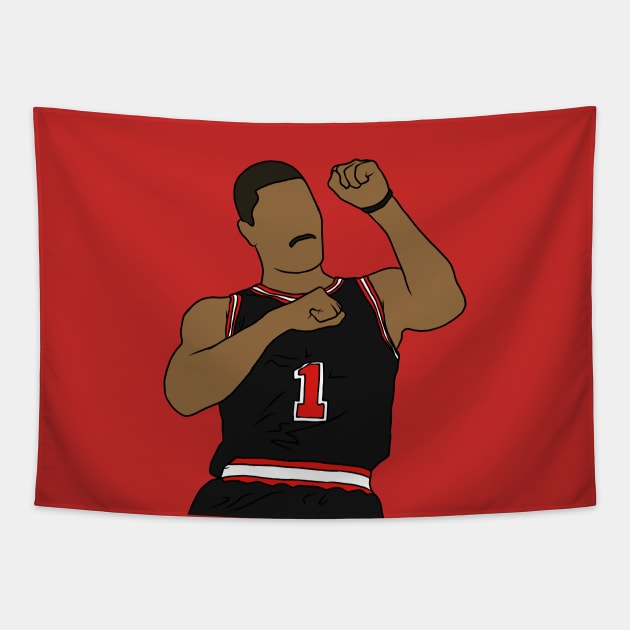 Derrick Rose Celebration Tapestry by rattraptees