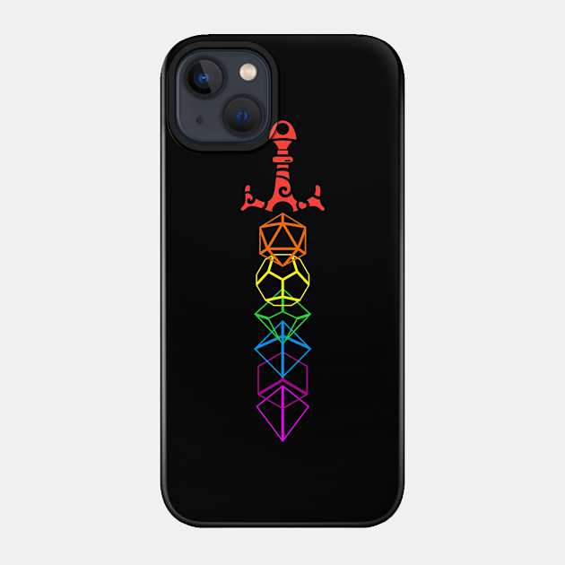 Rainbow Dice Sword RPG Gaming - Dungeons And Dragons - Phone Case