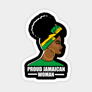 Proud Afro Jamaican Woman, Jamaica Flag Magnet