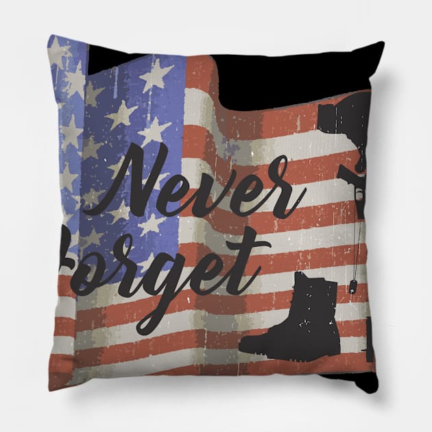 Veteran "Never Forget" Pillow by indigosstuff