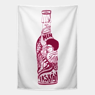 Burgundy Fashion In A Bottle Tapestry