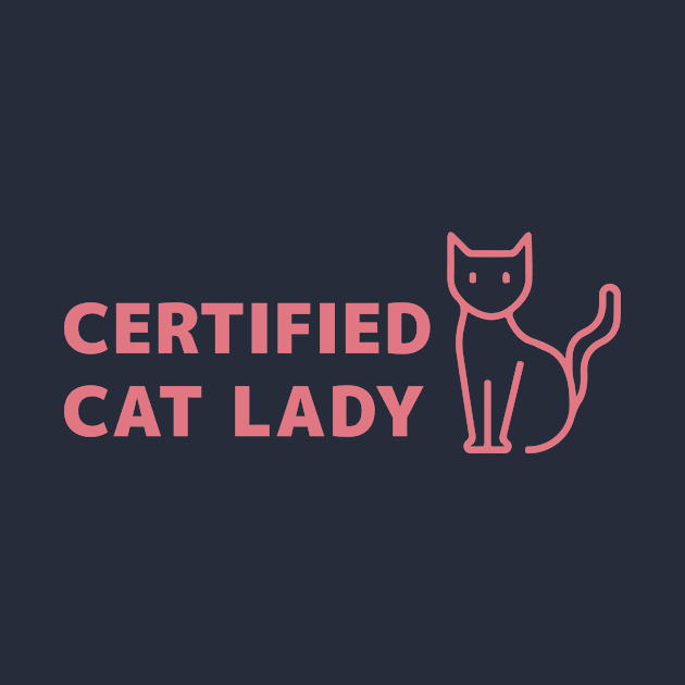 CERTIFIED CAT LADY COOL T SHIRT FOR CAT LOVER LADIES by UAC SERVICESS