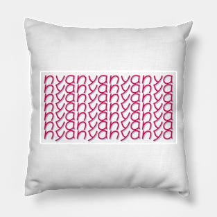 nya pattern on white Pillow