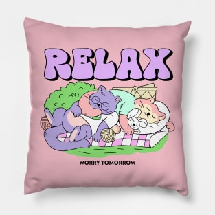 Relax Lazy Cats Nap Pillow