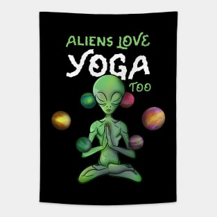 Peaceful Yoga Alien Tapestry