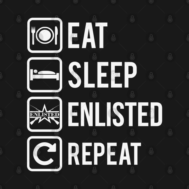 Eat Sleep Enlisted Repeat on Dark by FAawRay