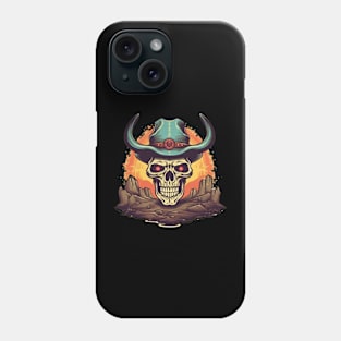 80s Retro Western Cowboy Skull Phone Case