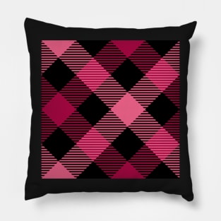 Tartan - Hot Pink and Black Pillow