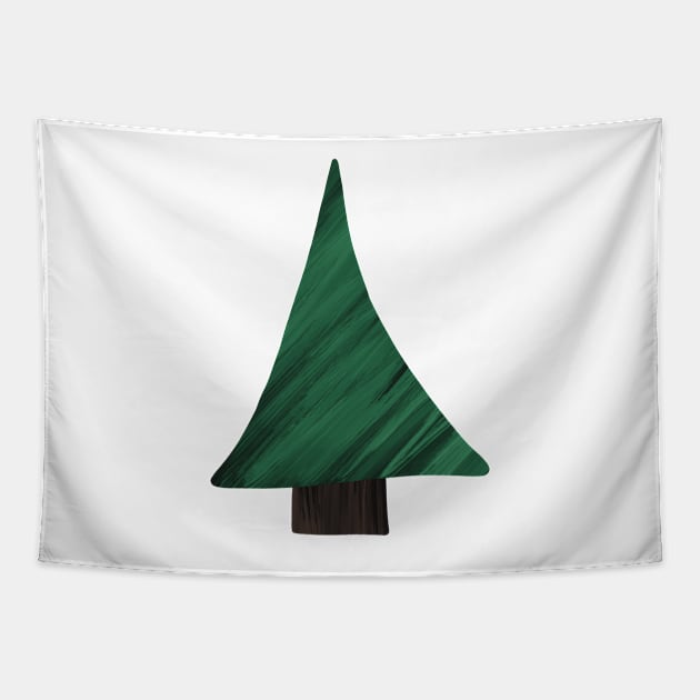 Minimalist Christmas Tree Tapestry by RetroTeaCottage