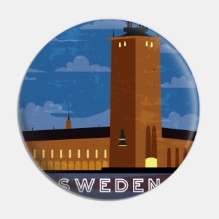 Stockholm, Sweden. Retro travel poster Pin