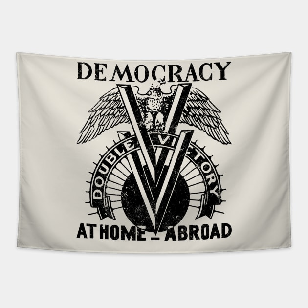 Democracy Double V - dark Tapestry by ThirteenthFloor