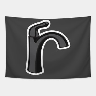 Steel Water Supply Faucets For Bathroom And Kitchen Sink Sticker vector illustration. Home interior objects icon concept. Kitchen faucet sticker design logo with shadow. Tapestry