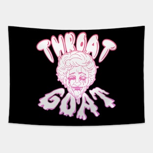 Nancy the THROAT GOAT pinks and whites on colors! Tapestry