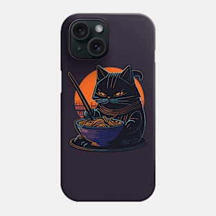 cat eating ramen Phone Case