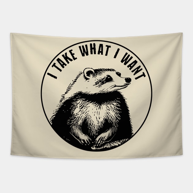 Honey Badger Tapestry by valentinahramov