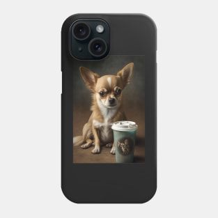 Tired Chihuahua with Coffee Print Phone Case