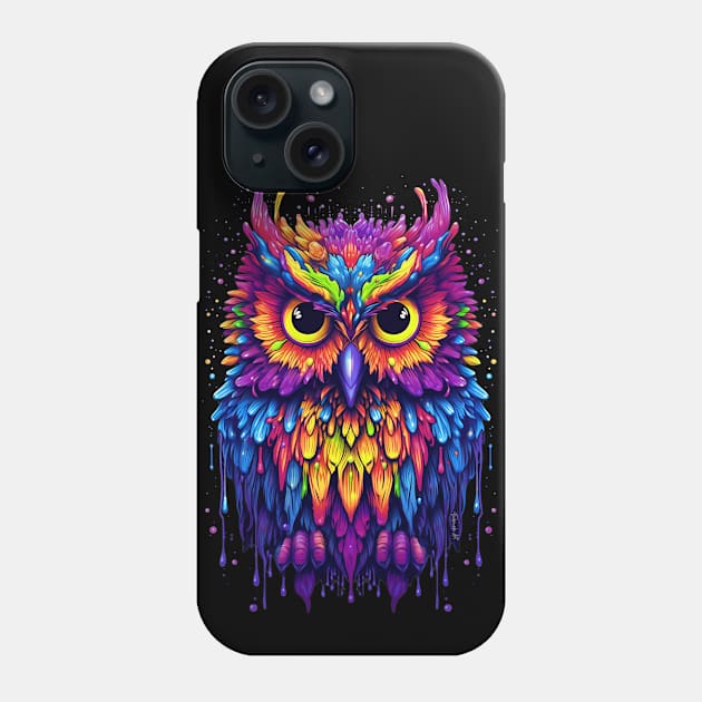 Colorful melting Owl Designe Phone Case by Farbrausch Art