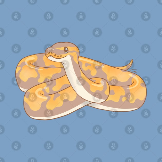 Banana Ball Python Digital Illustration by anacecilia