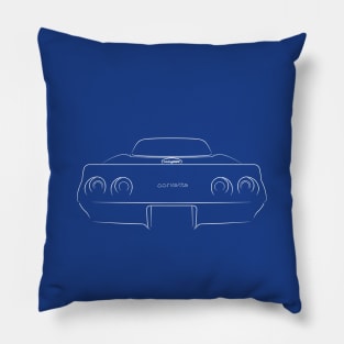 1980 Chevrolet C3 Corvette - rear stencil, white Pillow