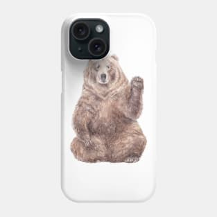 Brown Bear Saying HI Phone Case