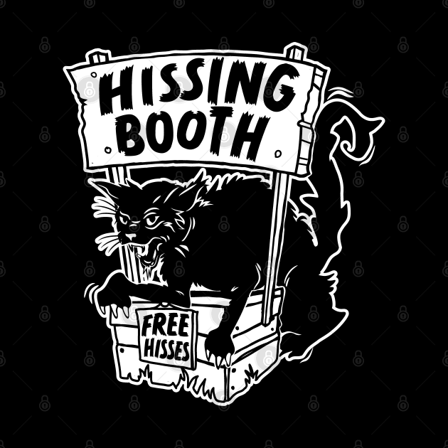Funny Goth Black Cat Hissing Booth - For Cat Moms & Cat Dads by Graphic Duster