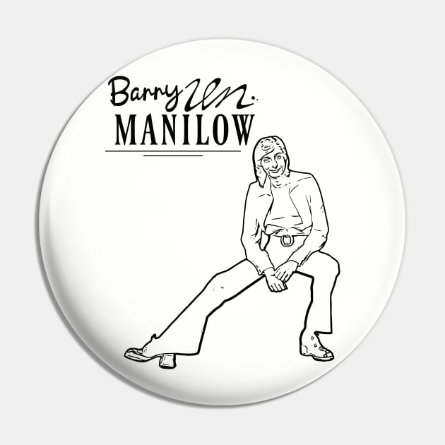 Barry manilow // Black retro Pin by Degiab