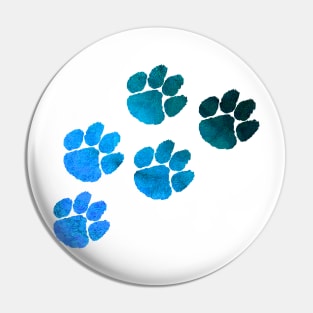 Blue Pawprints Design Pin