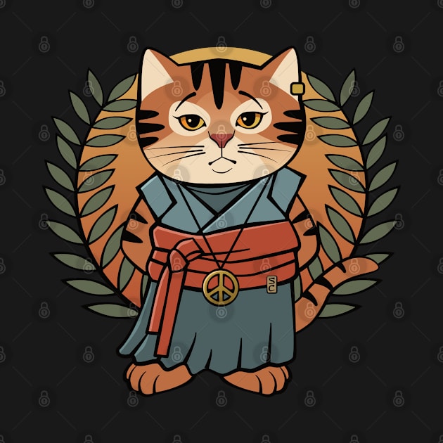 Peace Cat Samurai by Sue Cervenka