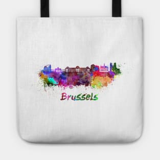Brussels skyline in watercolor Tote