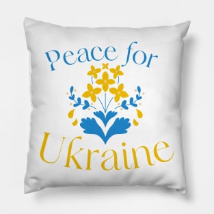 Peace for Ukraine Ukrainian Wildflowers Pillow