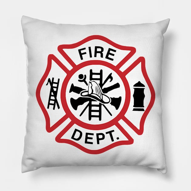 Firefighter Maltese Cross - Firefighter Gifts for Families Pillow by 3QuartersToday