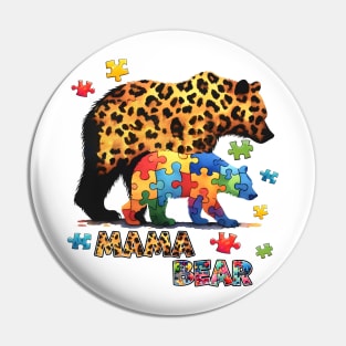 Autism Mama Bear Autism Awareness Gift for Birthday, Mother's Day, Thanksgiving, Christmas Pin