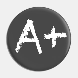 A+ (A plus) School Grade Chalkboard Style Pin