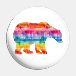 Bear Gay Pride, bear gay, bear pride, rainbow watercolor cloud, LGBTQ Pin