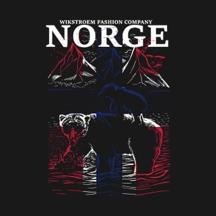 Norwegen Fjord Bären Berge Natur Expedition Urlaub T-Shirt