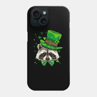 Raccoon Leprechaun St Patricks Day Shamrock Phone Case