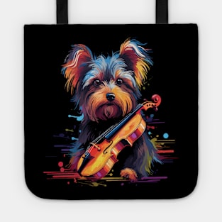 Yorkshire Terrier Playing Violin Tote