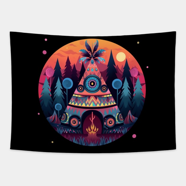 Teepee Tent Tapestry by DavidLoblaw