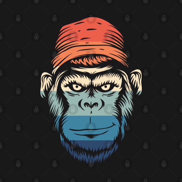 Vintage Smiling Gorilla by Dojaja