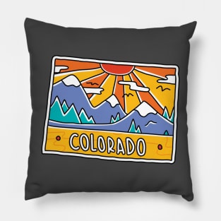 Colorado Nature Landscape Postcard Pillow