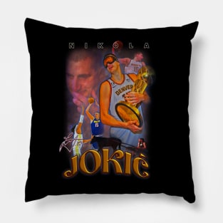 Nikola Jokic Denver Nuggets Graphic Vintage Basketball Pillow