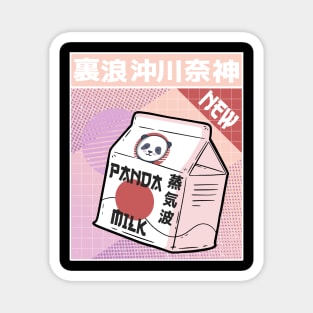 Vaporwave 80th Panda Milk Japan Sun Style Art Retro Vintage Magnet