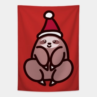 Santa Hat Sloth Tapestry